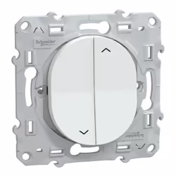 Ovalis - interrupteur 2 boutons pour volet roulant - blanc - Fixation par vis - 3x2 bornes auto - 6 AX - 250 V CA 50 Hz - IK0 ...