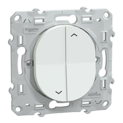 Schneider Electric - Ovalis - interrupteur 2 boutons pour volet roulant- 6AX -Blanc (S320208)