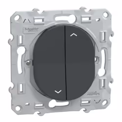 Ovalis - interrupteur 2 boutons pour volet roulant - anthracite - Fixation par vis - 3x2 bornes auto - 6 AX - 250 V CA 50 Hz  ...