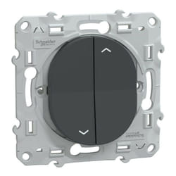 Schneider Electric - Ovalis - interrupteur 2 boutons pour volet roulant- 6AX -Anthracite (S340208)