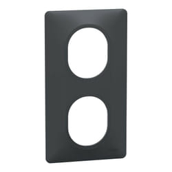 Ovalis - Plaque de finition - 2 postes Vertical - entraxe 71 mm - Anthracite (S340724)