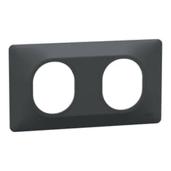 Schneider Electric - Ovalis - Plaque de finition - 2 postes Horizontal - entraxe 71 mm - Anthracite (S340704)