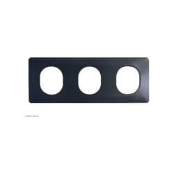 Schneider Electric - Ovalis - Plaque de finition - 3 postes Horizontal - entraxe 71 mm - Anthracite (S340706)