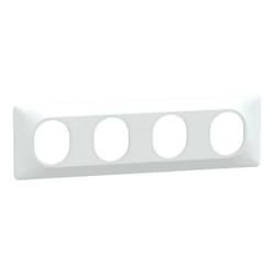 Schneider Electric - Plaque pour appareillage ovalis - 4 postes horizontaux - blanc