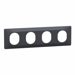 Ovalis - Plaque de finition - 4 postes Horizontal - entraxe 71mm - Anthracite