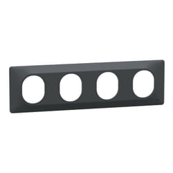Schneider Electric - Ovalis - Plaque de finition - 4 postes Horizontal - entraxe 71 mm - Anthracite (S340708)