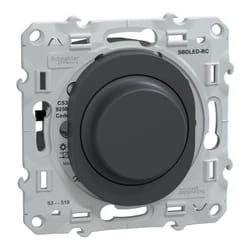 Schneider Electric - Ovalis - Variateur de lumière universel - 2/3 fils - Anthracite (S340519)