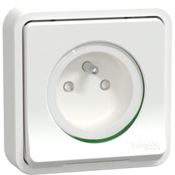 Schneider Electric - prise de courant - 2p+t - encastré - blanc - complet - mureva mur39036