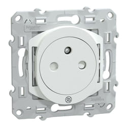 Schneider Electric - Ovalis - prise 2P+T 16A affleurante - bornes automatiques - Antibactérien (S300052)