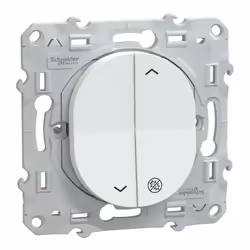 Ovalis - interrupteur 2 boutons pour volet roulant - antibactérien - Fixation par vis - 3x2 bornes auto - 6 AX - 250 V CA 50 ...