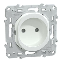 Schneider Electric - Ovalis - prise de courant à puits 2P 16A - bornes vis - Blanc (S320033)