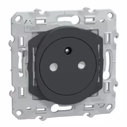 Ovalis - prise de courant affleurante - 2P+T - Anthracite - fixation par vis + griffes montées - Raccordement : 1 x 1,5…2 x 4 ...