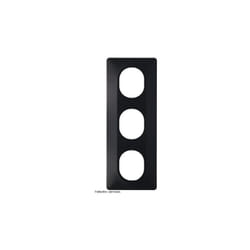 Schneider Electric - Ovalis - Plaque de finition - 3 postes Vertical - entraxe 71 mm - Anthracite (S340726)