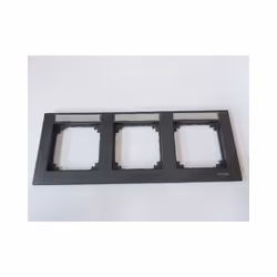 Plaque de finition horizontale triple 3 postes anthracite à porte étiquette M-Plan Schneider MTN472314 Plaque finition triple ...