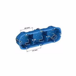 Boitier cloison sèche 3 postes Diam 67, prof 40 mm Schneider electric Caractéristiques: MULTIFIX Diam : 67 Pronfondeur 40 Con ...