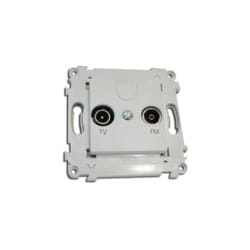 Schneider Electric - Prise tv - fm blanche 1 entrée 2 sorties sans plaque fixation vis / griffes alvais schneider ALB82325