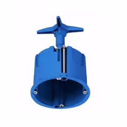 Boite de centre nue Ø 67mm prof 50mm bleu avec cheminée pour cloison seche Multifix Multifix, boa®te de centre nue, diama tre ...