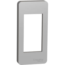 Schneider Electric - Unica plaque de finition étroite Alu 1 module schneider NU200130