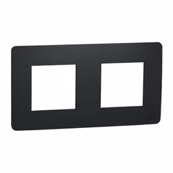Unica Studio - plaque de finition - Anthracite - 2 postes - SCH NU200454