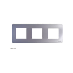 Schneider Electric - Plaque Schneider Unica Studio 3 Postes Finition: Aluminium