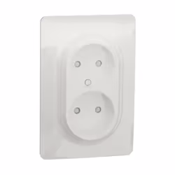 Unica - prise de courant 2P double à monter dans une boîte 1 poste - 16A - 250Vca - standard français - bornier à vis - Blanc ...
