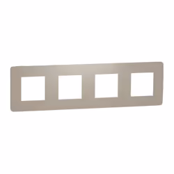 Unica Studio Color - plaque de finition - Taupe liseré Blanc - 4 postes