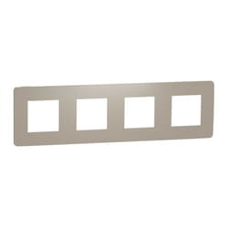 Schneider Electric - Unica Studio Color - plaque de finition - Taupe liseré Blanc - 4 postes (NU280826)