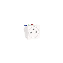 Schneider Electric - unica - prise 2P+T - fr - 90° - affleurant - raccord rapide - blanc - méca seul