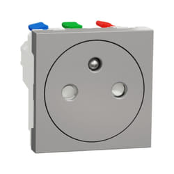 Schneider Electric - Prise 2P+T 16A fr 90° aluminium meca seul (sans support ni plaque) raccord rapide unica