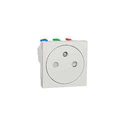 Schneider Electric - unica - prise double 2P+T - fr - 45° - connexion rapide - blanc - méca seul