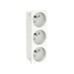 Schneider Electric - schneider unica NU307918T Prise triple 2p+t fr spéciale goulotte Blanc mécanisme seul