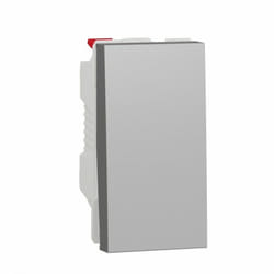 Interrupteur aluminium 1 module schneider NU310130