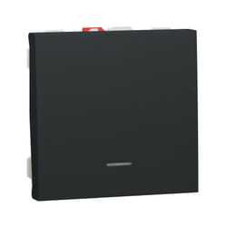 Schneider Electric - Unica - poussoir lumineux (localisation) - 10A - 2 mod - Anthracite - méca seul (NU320654N)