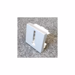 Mecanisme prise telephonique conjoncteur en T 8 contacts 1 poste 2 modules enjoliveur gris alu sans plaque Unica SCHNEIDER NU ...