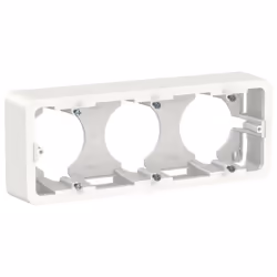 Boîte en saillie 3 postes blanche Schneider Electric Unica, 6-8 modules, fixation par vis, 6 prédécoupes