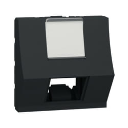 Unica - prise pour 1 RJ45 S-One incliné - 2 mod - Anthracite - méca seul (NU940754)