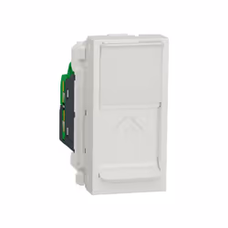 Unica - prise de communication RJ45 simple - cat. 6A blindé STP FTP - 1 module - Blanc - mécanisme seul