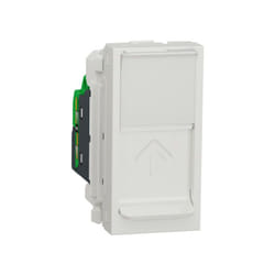 Schneider Electric - Unica - prise RJ45 simple - cat 6A blindé stp ftp - 1 mod - Blanc - méca seul (NU344818)