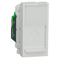 Prise rj45 simple cat 6 ftp 2 modules blanc unica