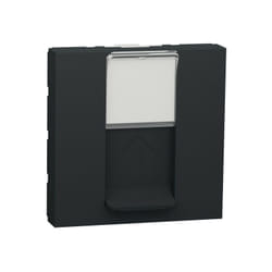 Schneider Electric - Unica - prise RJ45 simple - cat 6A blindé stp ftp - 2 mod - Anthraci - méca seul (NU344954)