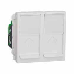 Unica - prise de communication RJ45 double - cat. 6 STP - 2 modules - Blanc - mécanisme seul