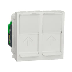 Schneider Electric - Unica - prise RJ45 double - cat 6 stp - 2 mod - Blanc - méca seul (NU342618)