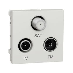 Unica - prise tv + fm + sat - 2 mod - Blanc - méca seul (NU345018)