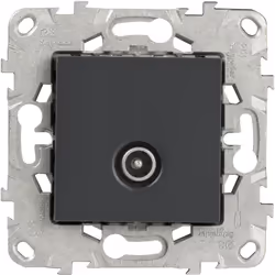 Prise TV simple anthracite Unica La gamme d'appareillages Unica est une gamme de prises et interrupteurs composables au desig ...