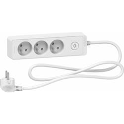 Schneider Electric - Bloc multiprises 3 Prises 2P+T (câble 1,5m) - Blanc - Schneider