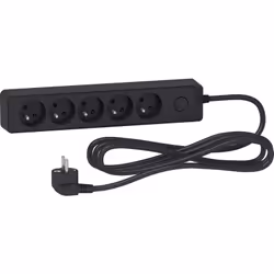 Bloc multiprises 5 Prises 2P+T (câble 3m) Anthracite - Schneider Une gamme de blocs multiprises astucieuse et esthétique, ins ...