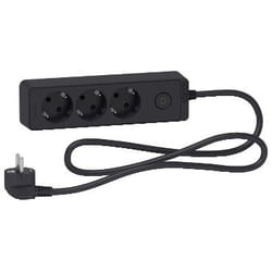 Schneider Electric Unica ST9431B multiprise 1,5 m 3 sortie(s) CA Intérieure Noir