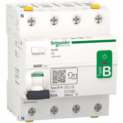 Acti9 iID interrupteur différentiel 4 Pôles 80A 300mA type B SI 400V SCHNEIDER A9Z65480 nombre de pôles - 4 calibre/courant n ...