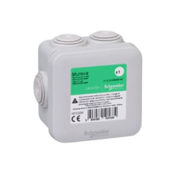 Schneider Electric - Boite de derivation 65x65x45mm étanche grise couvercle 7 entrées embouts IP55 IK07 650° Mureva box