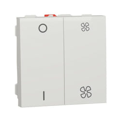 Schneider Electric - Unica - commande vmc - on/off + 2 vitesses - 10A - 2 mod - Blanc - méca seul (NU321418)